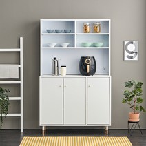 엣지퍼니처 쿠키 다용도 수납장 상부장 세트 주방, 화이트