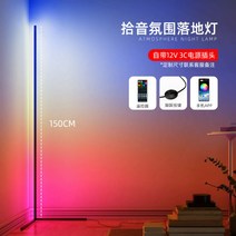 밝기 조절 코너 플로어 램프 6cm 스탠드투야 스마트 RGB LED 무드 조명침실 북, 픽업 무드 플로어 램프-1.5m-2개입