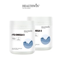 뉴질랜드 헬스윈 rTG 알티지 오메가 3 영양제 비타민 E 180캡슐, 2개*