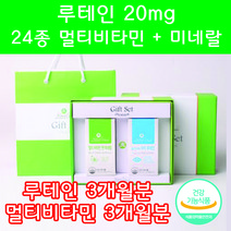 루테린 멀티비타민 미네랄 루테인고르는법 비타민A B C D E K 베타카로틴 나이아신 판토텐산 비오틴 중학생루테인 학업루테인 아연 요오드 망간 크롬 선물세트, 루테인 90캡슐 3개월분 + 멀티비타민 90정 3개월분