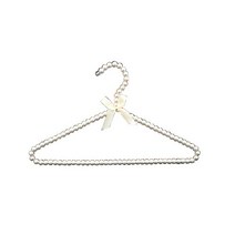 플라스틱 진주 구슬 장식 보우 옷걸이 40cm 결혼식 드레스 성인용 저장 공간 정리 건조대, [05] WHITE