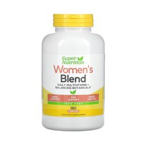 슈퍼뉴트리션 여성용 블렌드 데일리 멀티비타민 플러스 밸런싱 보태니컬 철분 없음 180정, 1팩