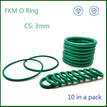 고무오링 패킹 실리콘 오링 고무링 CS 3mm 한 팩에 10 개 불소 고무 씰링 O 링 FKM O-링 오일 씰 워터, 38 OD 45mm_01 10 Pieces_01 3mm