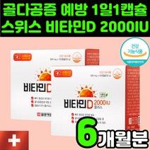 50대 여성 활성 비타민 D 2000 IU 갱년기 D3 디쓰리 디3 갱년기 뼈 건강 면역력에 좋은 영양제 추천 임신준비 30대 40대 여자 우먼 시니어 주니어 노인 60대 성인, 2박스(6개월분)