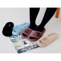 여자 밍크퍼 인조털 뽀송 겨울실내화 슬리퍼
