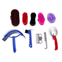휴대용 승마 디럭스 말 손질 브러쉬 및 가방 키트 10개 세트