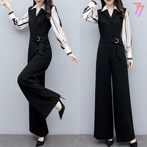 77우먼스 여성 라이트 점프슈트 한벌의상 정장룩 데일리 단정 격식룩 코디세트 원피스