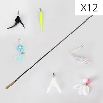 6P세트 고양이 야옹이세트 12P 리필 장난감 260cm 낚시 낚시대 반려묘 흥미유발 ghddprjs*34709597uk, 1, 본상품선택