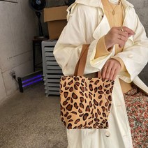 레오파드 코듀로이 미니 손목 가방 에코백 토트백/3컬러