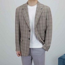이너프데이 남자 뉴글렌 체크 자켓 싱글 블레이져