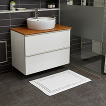 호텔식 고중량 자수발매트 40x60 아이보리