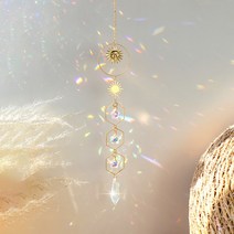 달 프리즘 크리스탈 선캐처 레인보우 메이커 창문용 행선캐처 홈 정원 장식 웨딩 크리스마스 장식 선물, 썬캐쳐 ms067