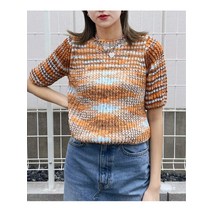 저널스탠다드 여성 상의 컬러믹스 크롭 니트