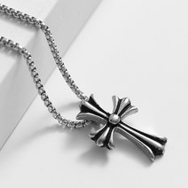 블리브 앤틱 볼드 십자가 펜던트 써지컬스틸 목걸이