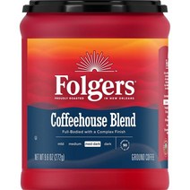 폴저스 Folgers 커피하우스 블렌드 그라운드 커피 미디엄-다크 로스트 9.6oz, 수량, 상세참조