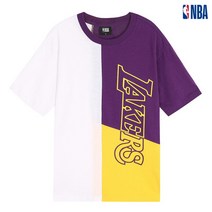 [NBA] 유니 LA 레이커스 컬러 배색 반팔 티셔츠 (N202TS125P)