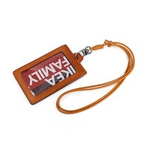 베지터블 소가죽 홀더 카드홀더 더블 프레임 워크 목걸이 카드지갑 리얼 가죽 도어 금지카드 빈티지 사원증 케이스