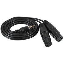 3.5mm TRS 남성 듀얼 XLR 여성 케이블 마이크 스피커 블랙, 1.5 미터, 설명