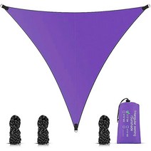 차광막 차양막 삼각형 햇빛 가리개 4x4x4m 방수 천막 UV 블록 자외선 차단 캐노피 야외 파티오 정원 잔디 퍼걸러 데크 블루 차단용 그늘막, Dark purple+3x3x3m carabiner