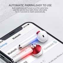 Unbranded/Generic 제네릭 iPhOne 아이폰 삼성 헤드폰용 무선 블루투스 이, Red