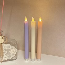 led 웨딩초 감성 긴 초 촛대 흔들리는 컬러 볼펜 전자 촛불 소품 3color, 핑크