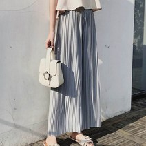 헐렁한 바지 여성 와이드 팬츠 캐주얼룩 편한 밴딩 주름 패턴
