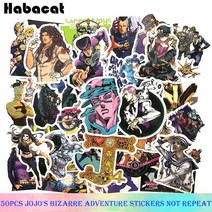 조조 기묘한 모험 스티커 오토바이 자동차 수하물 노트북 자전거 냉장고 스케이트 보드 10/50 개/팩, 01 10Mixed Pcs