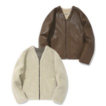 COVERNAT 리버시블 무통 카라리스 자켓 아이보리 CO2103JK09IV
