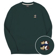 옥스타 남녀공용 캣 프렌즈 자수 특양면 맨투맨