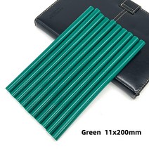 핫멜트필름 핫멜트 접착제20 개 핫멜트 접착제 스틱 11mm 투명/검정/빨강/노랑/녹색 글루 건용 막대 DIY, 01 11mm_05 Green 200mm