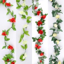 인테리어 조화장미 넝쿨 담쟁이, 9송이 화이트