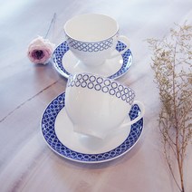 한국도자기 본차이나 블루문 커피잔세트 2인 4p