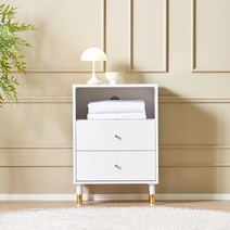 소디 500 높은 협탁 수납 원룸 미니 정리 투서랍형 거실 소파 사이드, 화이트