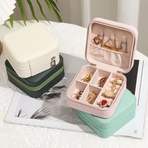 컴팩트 악세사리 보관 수납함 휴대 여행 캐리어선물 보석 귀걸이 목걸이 반지 케이스