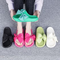 프리티슈 가볍고 발편한 EVA 새틴 실크 왕리본 슬리퍼 사무실 실내화 1cm