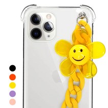 갤럭시A 체인스트랩케이스 (체인줄 하나더+1) 6칼라 폰스트랩 스마일 꽃 /자체제작