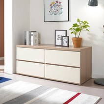 [데코라인] 리베 속깊은 2단 와이드서랍장, 아이보리