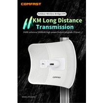 COMFAST 무선 브리지 야외 300Mbps 라우터 신호 부스터 CPE 와이파이 리피터 익스텐더 AP 액세스 포인트, 한개옵션0