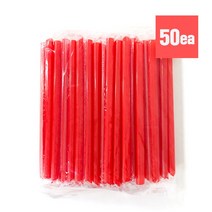 버블티 빨대 레드 50개입 개별포장 (22cm/25cm), 25cm 버블티 빨대 50개입