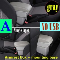 For Toyota Yaris hybrid Armrest Box Vitz 자동차 팔걸이 상자 중앙 보관 USB 액세서리, 19 A gray No USB