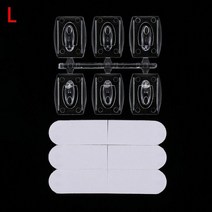소형 투명 이동식 후크 6/20 개 강력한 원활한 크리스마스 케이블 클램프 접착 후크 주방 벽 침실 벽 랙, 6pcs