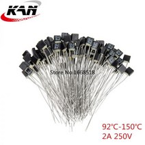 [케이로] 372254 블랙 스퀘어 팬 모터 250V 열 퓨즈 LED 연료 92 95 105 110 115 120 125 130 135 140 145 150 도 온도 스위치 2A, 5 pieces, 105℃