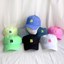 와이앤와이 B로고 네온칼라 자수볼캡 여름 형광 라임 상큼 화사한 트렌드 야구모자 남녀공용