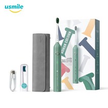 치면착색제 교정용왁스 치과용 고리 유아 아기치실 usmile y1s 음파 전동 칫솔 충전식 방수 자동 칫솔 교체 헤드 스마트 타이머 성인용, 녹색 표준