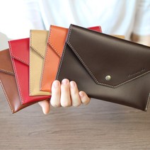 모두샵 수제 천연 가죽 통장지갑 통장케이스 이니셜각인가능, 정자체(고딕체), 레드, 1개