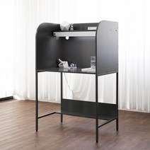 아이디어스터디 티케 철제 독서실책상, 티케 독서실책상 팬텀블랙+LED그린