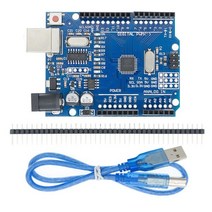 UNO R3 보드 CH340G MEGA328P/ATMEGA16U2 MEGA328P 칩 16Mhz Arduino 개발 USB 케이블 10 개, 04 Blue With USB Cable