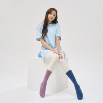 오짐 필라테스 양말 요가 논슬립 니삭스 10컬러, 오버니삭스50cm, 블랙-화이트