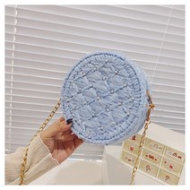 망스티치 diy키트 네트공예 가방만들기 뜨개질, 블루, B.라운드크로스백