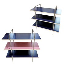 모듈 모듈가구 선반 화분선반 거실장 Wood module shelf, 3단모두네이비
